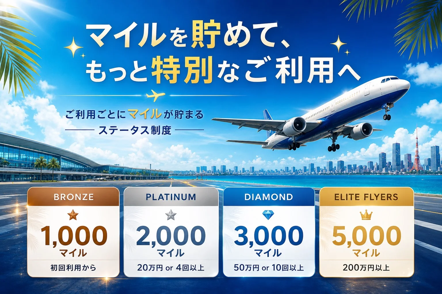 🛫あなたのご利用が特典に変わる！ 虎ノ門空港マイレージクラブのご案内